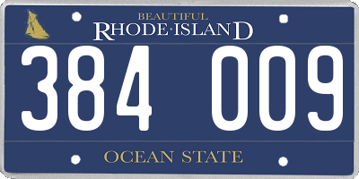 RI license plate 384009