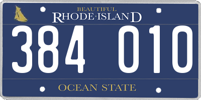 RI license plate 384010