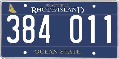 RI license plate 384011
