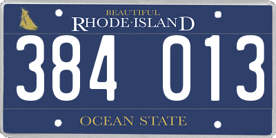 RI license plate 384013