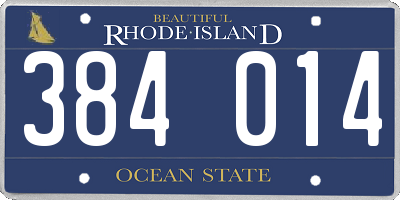 RI license plate 384014