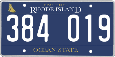RI license plate 384019