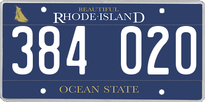 RI license plate 384020