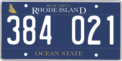RI license plate 384021