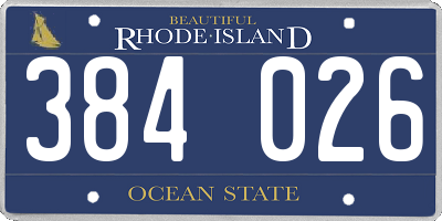 RI license plate 384026