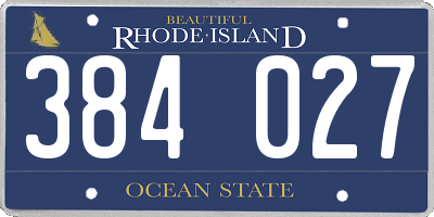 RI license plate 384027