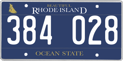 RI license plate 384028