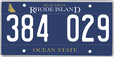 RI license plate 384029