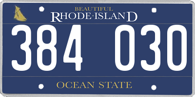 RI license plate 384030