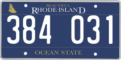 RI license plate 384031