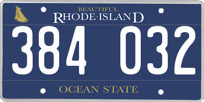 RI license plate 384032