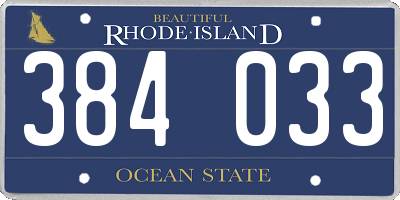 RI license plate 384033