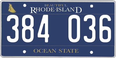RI license plate 384036