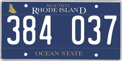 RI license plate 384037