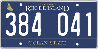 RI license plate 384041