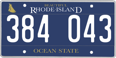 RI license plate 384043