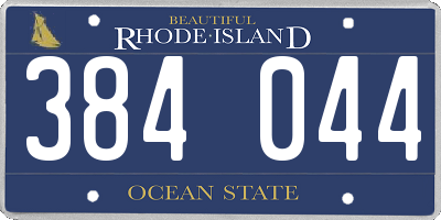RI license plate 384044