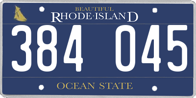 RI license plate 384045