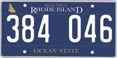 RI license plate 384046