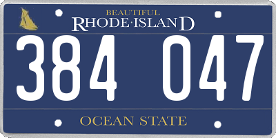 RI license plate 384047