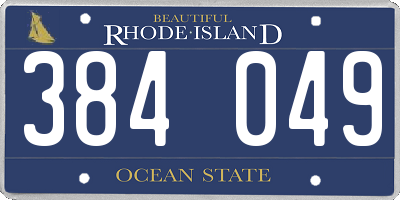 RI license plate 384049