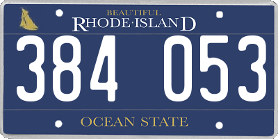 RI license plate 384053