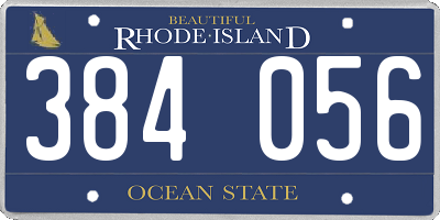 RI license plate 384056