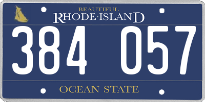 RI license plate 384057