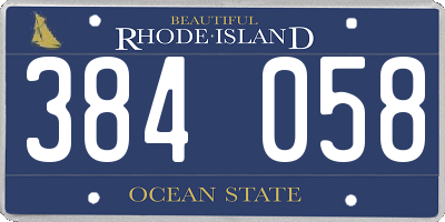 RI license plate 384058