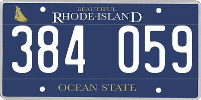 RI license plate 384059