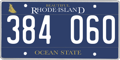 RI license plate 384060