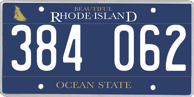 RI license plate 384062