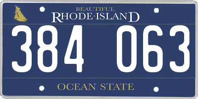 RI license plate 384063