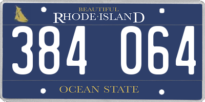 RI license plate 384064