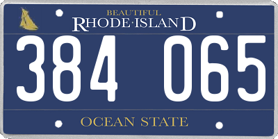 RI license plate 384065