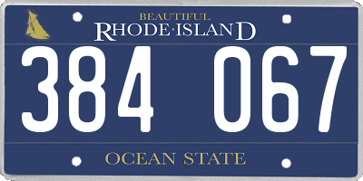 RI license plate 384067
