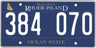 RI license plate 384070