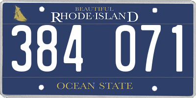 RI license plate 384071