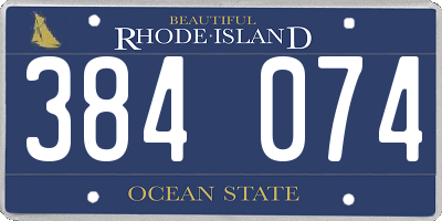 RI license plate 384074