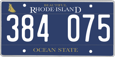 RI license plate 384075