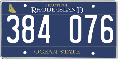 RI license plate 384076
