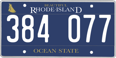 RI license plate 384077