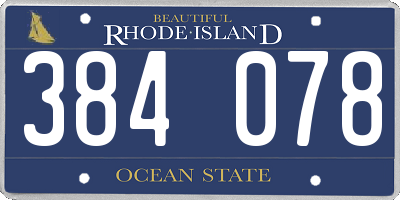 RI license plate 384078