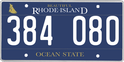 RI license plate 384080