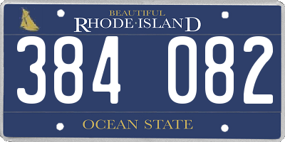 RI license plate 384082