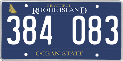 RI license plate 384083