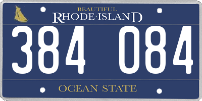 RI license plate 384084