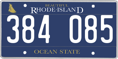 RI license plate 384085