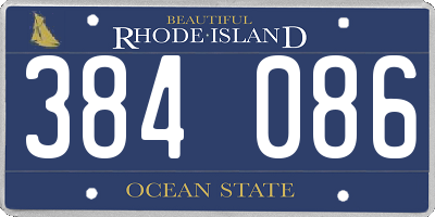 RI license plate 384086