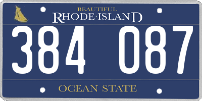 RI license plate 384087